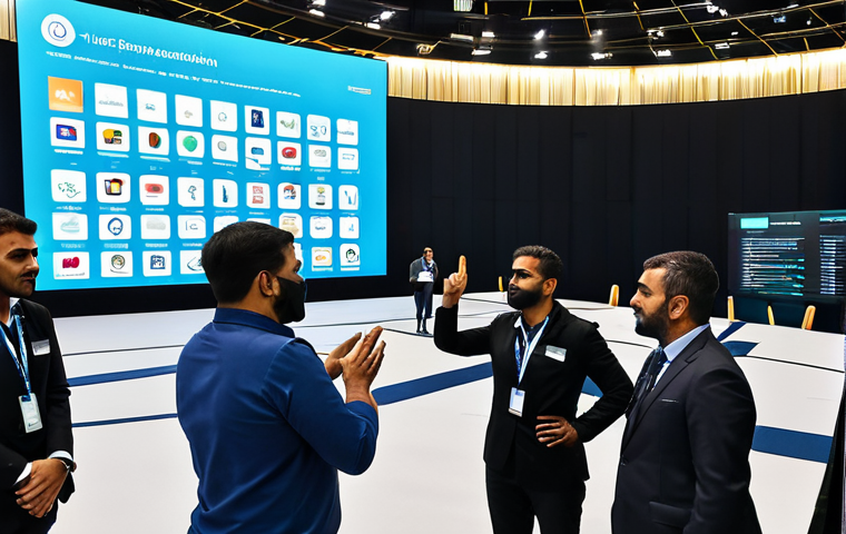 **
"A diverse team of professionals attending a cybersecurity conference in São Paulo, Brazil. They are fully clothed in business casual attire, discussing data privacy and ethical AI implementation. The background features a convention center with digital displays showcasing data protection logos. Safe for work, appropriate content, professional, perfect anatomy, correct proportions, well-formed hands, proper finger count, natural body proportions, high quality."
**