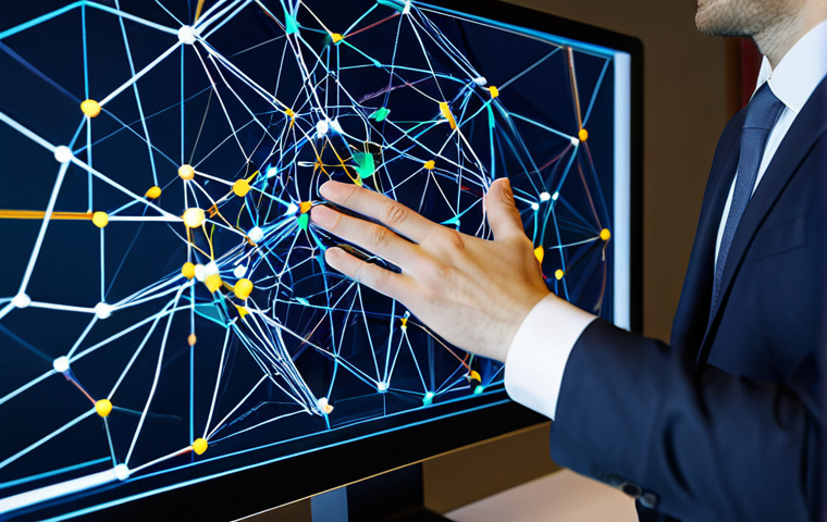 공간 컴퓨팅 기술에서의 데이터 시각화 - Business Analytics in Spatial Computing**
"A professional data analyst, fully clothed in business a...
